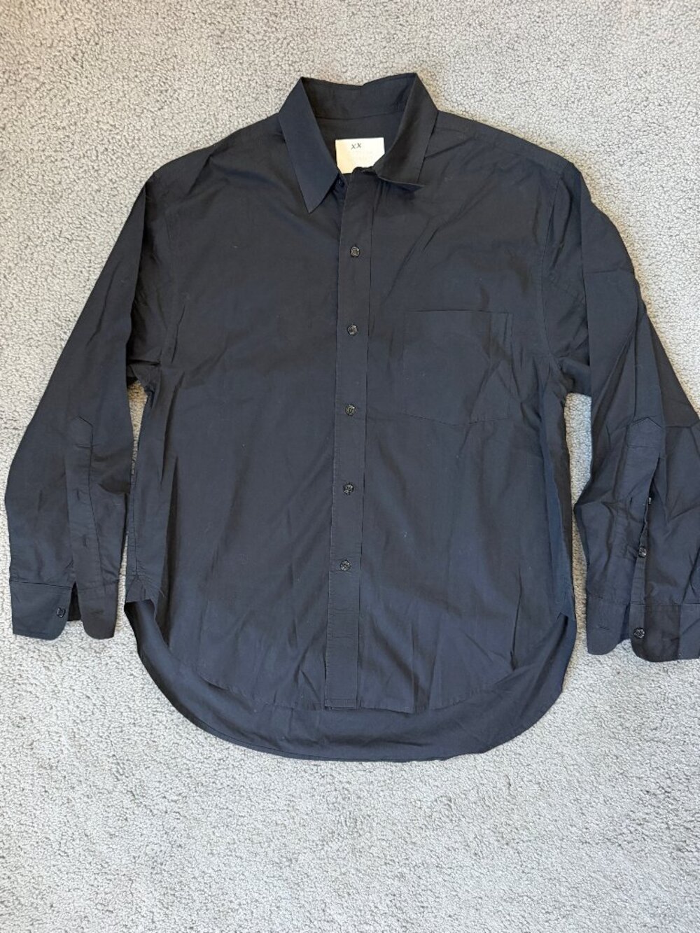 Citizens of Humanity Kayla Oversized Cotton Button Down Shirt Black M